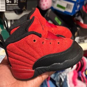 Jordan Kids Red and Black Sneakers